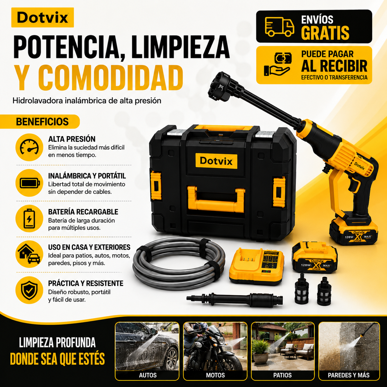 Hidrolavadora Limpia Fácil Inalámbrica 128VF Pro