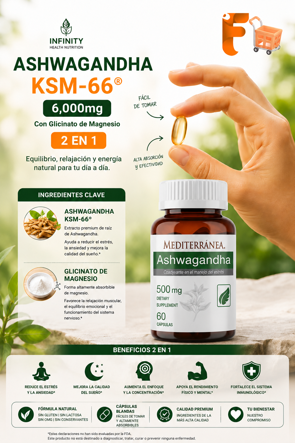 ASHAWAGANDA KSN-66 Cápsulas