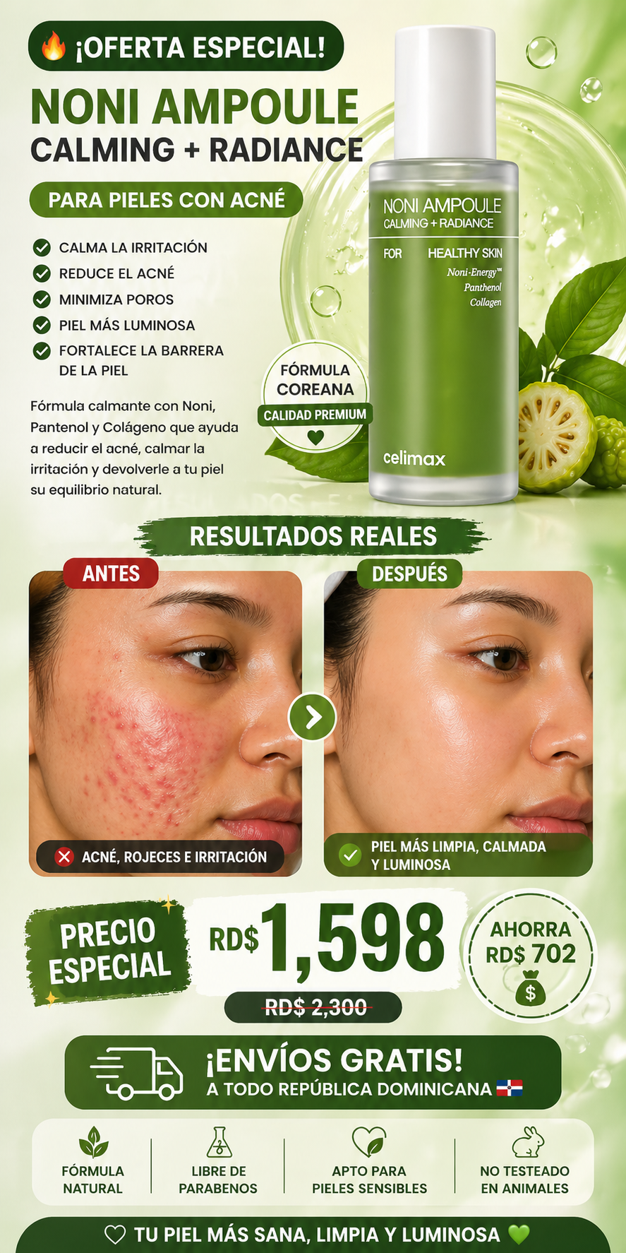Noni Ampolla Facial Para Acné
