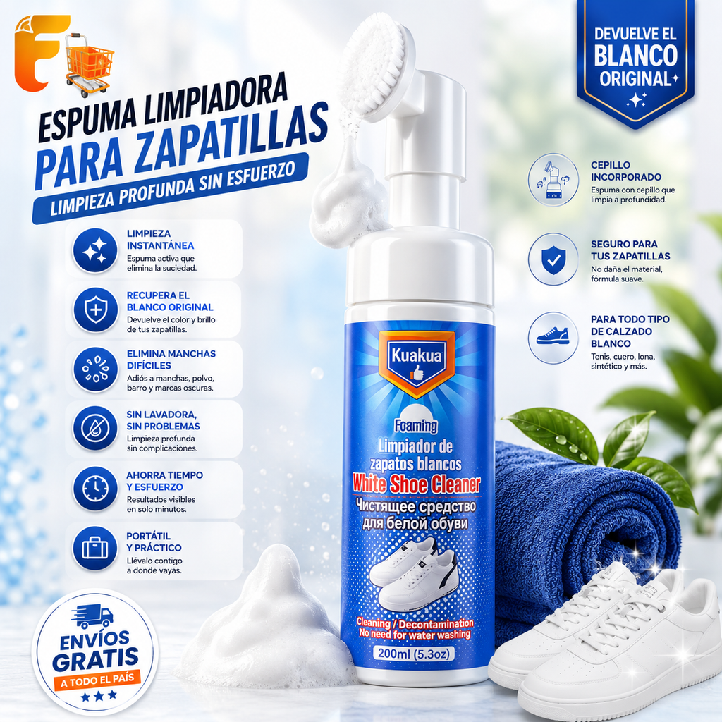 Espuma Limpiadora de Zapatos con Cepillo
