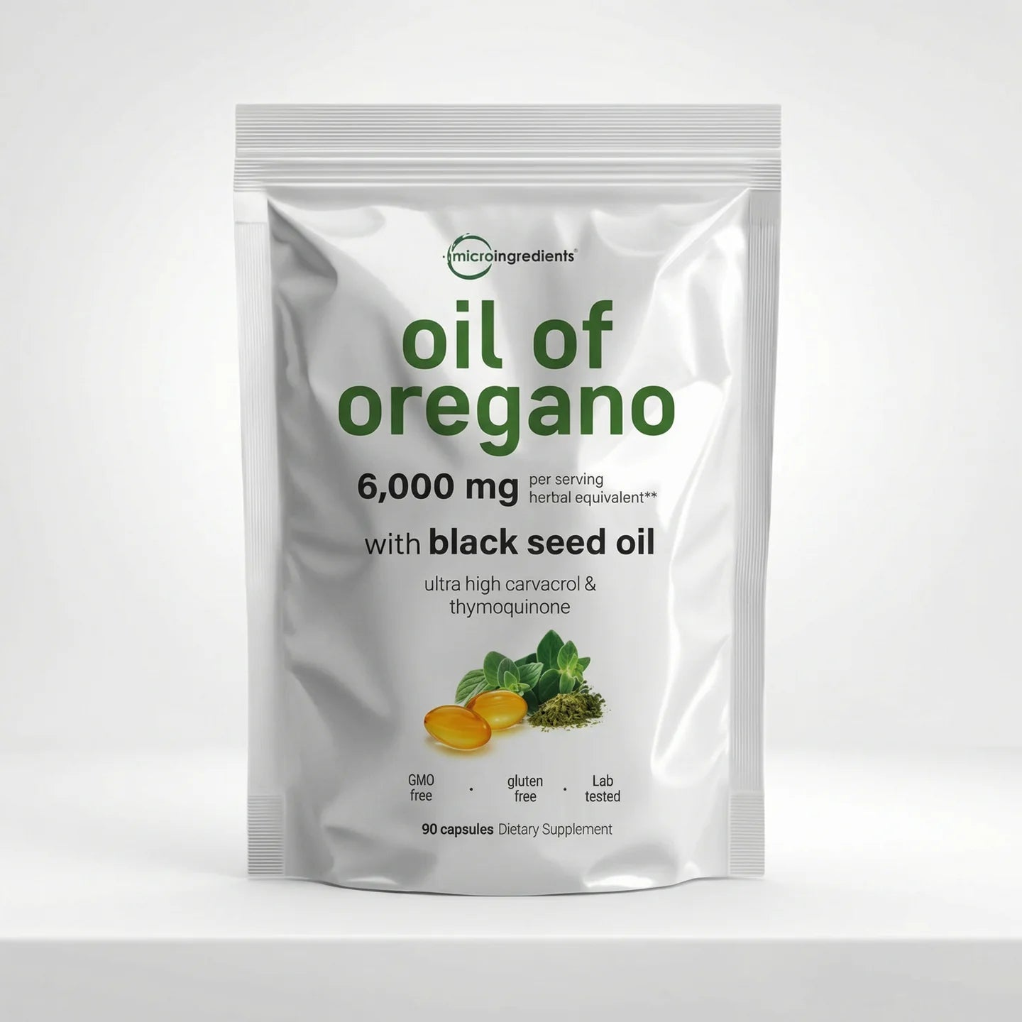 Orégano + Semilla Negra Forte Defensa Antioxidante para el cuerpo 180 CÁPSULAS