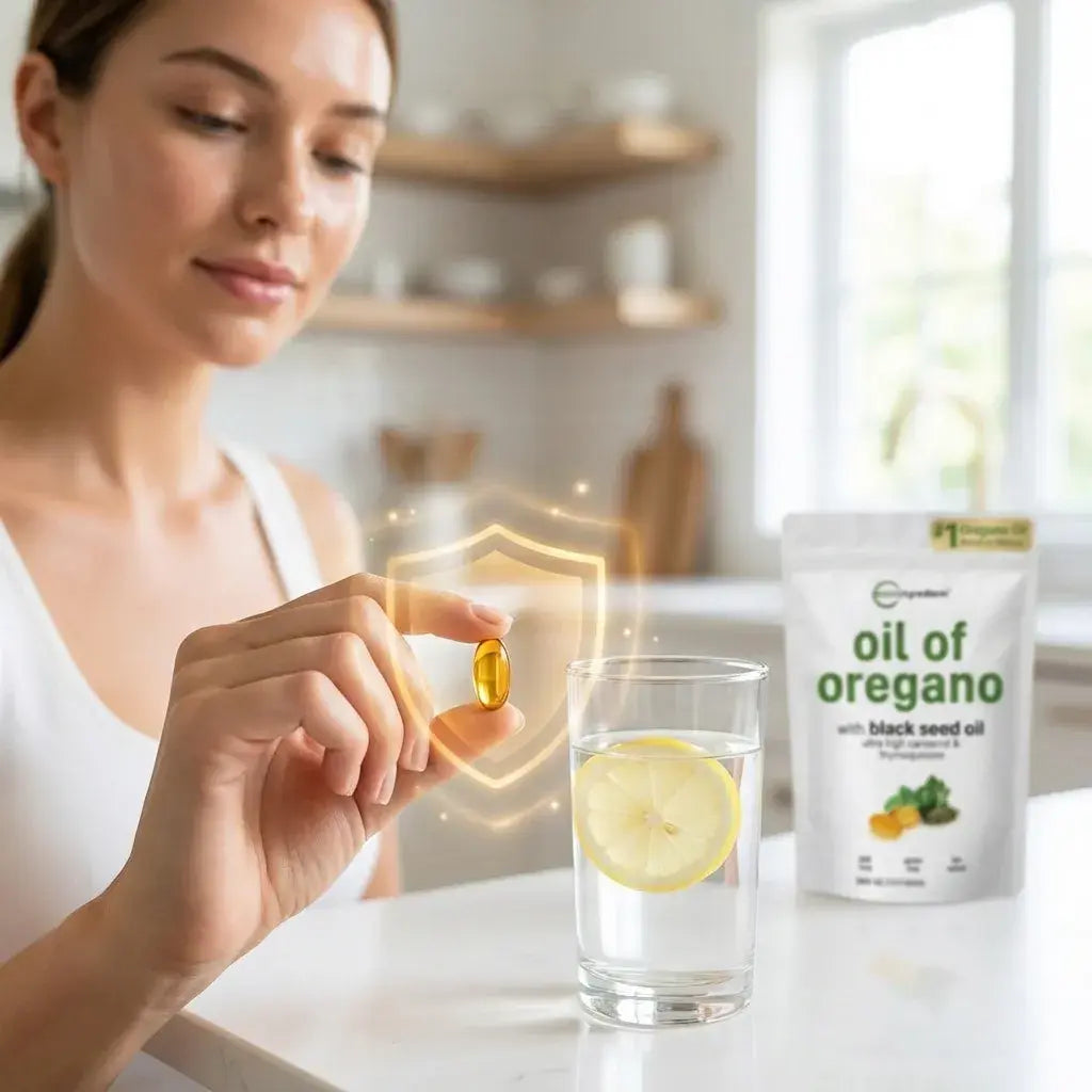 Orégano + Semilla Negra Forte Defensa Antioxidante para el cuerpo 180 CÁPSULAS